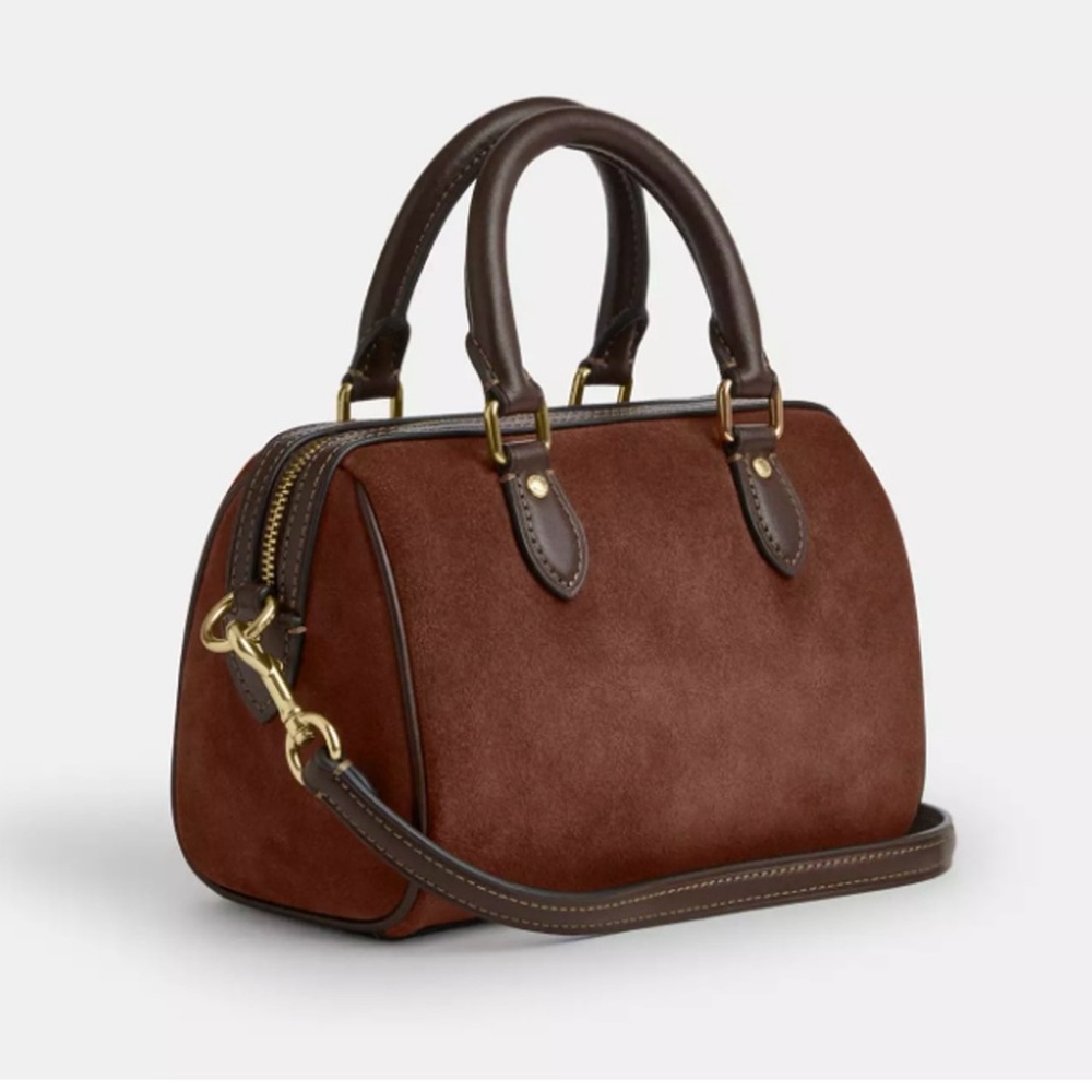 New Coach Mini Rowan Crossbody Bag CCF29, suede/Im/Vintage Brown - Picture 5 of 11